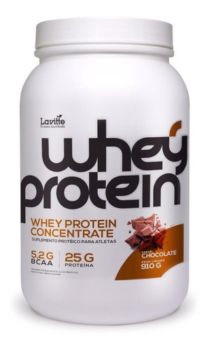 Whey Protein 100% Concentrada 910g 25gr Proteina 5.2gr Bcaa Sabor Chocolate