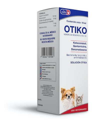 Otiko 18 Ml Pets Pharma Solución Ótica Otitis Envío Inmediat