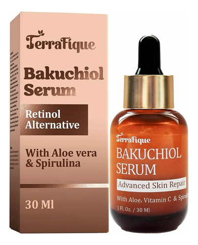 Suero Facial Terrafique Bakuchiol Con Espirulina Hidratante