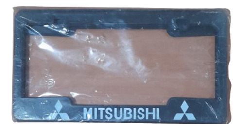 Porta Placa Plastica Para Vehiculo Con Logo Mitsubishi 