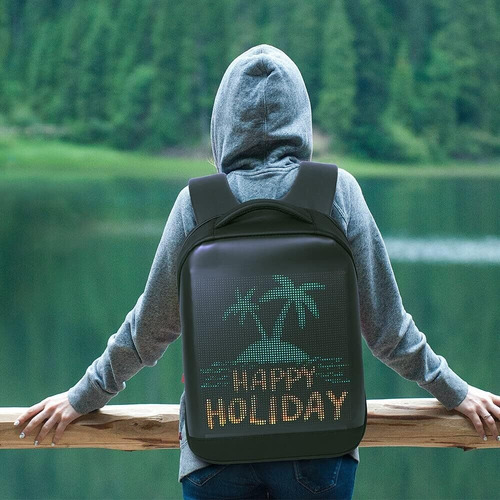 Mochila Led Pantalla Viaje Portátil Mochila Impermeable