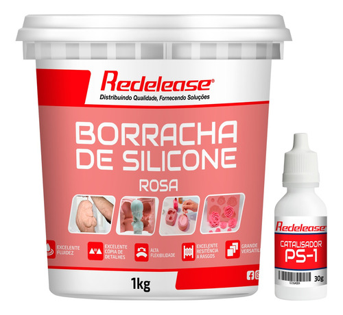 Borracha De Silicone Rosa - Redelease