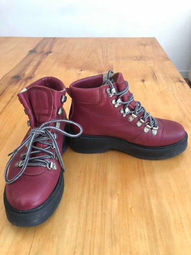 Borcegos Febo Cuero Bordo Talle 35