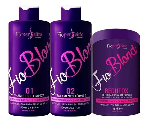 Selagem Matizadora Fio Blond+redutox Fioblond 3x1000ml