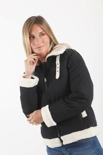 Campera Puffer Con Corderito Wolves Cl 78302