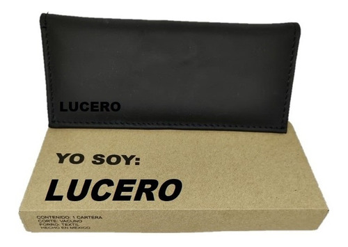 Cartera 100% Piel Dama Apellido Lucero En Caja