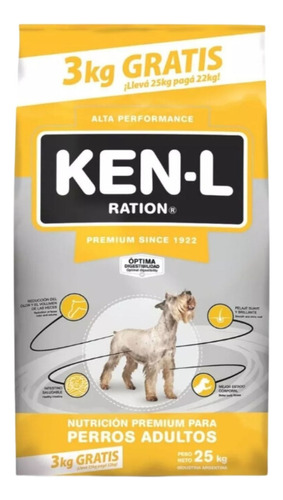 Ken-l Ration 22 Kg Balanceado Perros Adultos Más 3 Kg De Reg