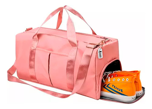 Mochila Gimnasio Deportiva Gran Capacidad Resistente Ligera Color Rosa