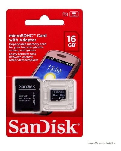 Cartão Micro Sd Sandisk 16gb Com Adaptador Original
