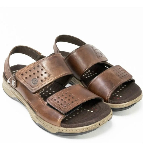 Imagem 4 de 6 de Sandália Pegada Masculino Chinelo Papete Couro 132206 Marrom