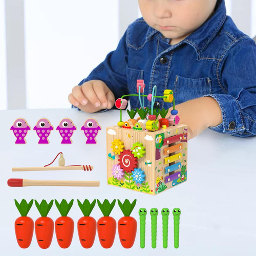 Cubo De Actividades 8 En 1, Juguete Educativo Para Niños,