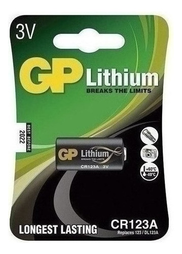 Pila Gp Cr123a 3v Lithium