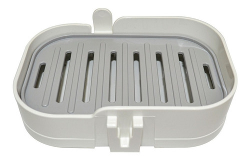 Jabonera Plastica C/ Soporte Adhesivo Para Pared Desmontable Color Blanco