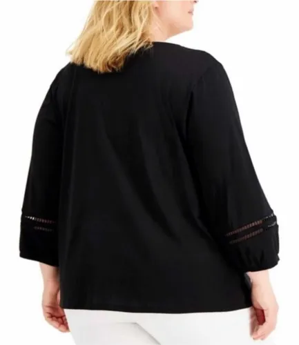 Calvin Klein Plus Size Crochet trim Cotton Blusa P dama T 2x