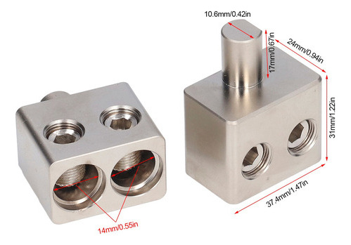 2*amplificador Audio Coche Reductores Calibre Dual 1/0 A 1/0