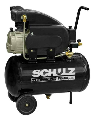 Compressor de ar elétrico portátil Schulz Pratic Air CSI 8.5/25 monofásica 22.9L 2hp 220V 60Hz preto