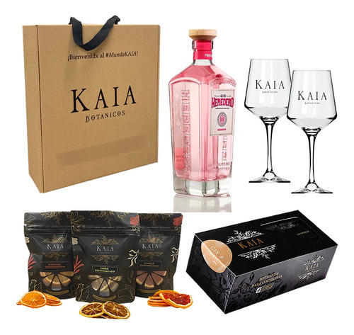 Kit Botanicos Gin Tonic Regalo Heredero Kaia Copas Premium 