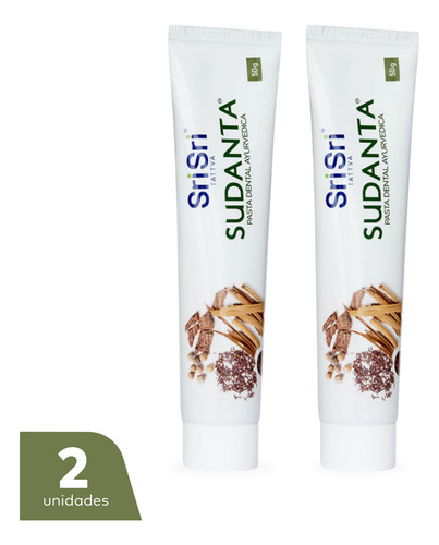 Kit 2 Sudanta Pasta Creme Dental Natural Sem Fluor 50g