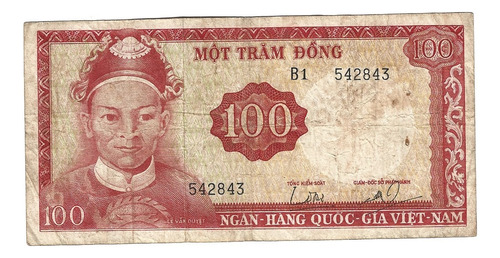Billete De Vietnam 100 Dong (1966) 