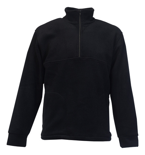 Buzo 1/2 Cierre Abrigo Polar Anti Pilling Uniformes Negro