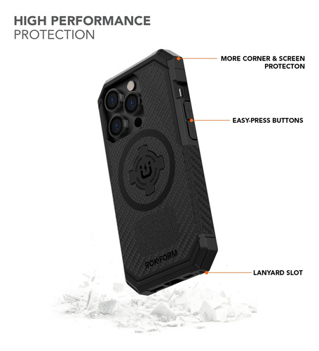 Rokform - iPhone 14 Pro Case, Série Robusta, Ímã Duplo + Mag