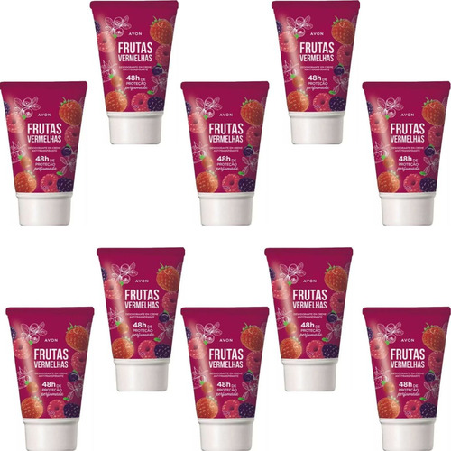 Kit 10 Desodorantes Em Creme Frutas Vermelhas 50g Avon