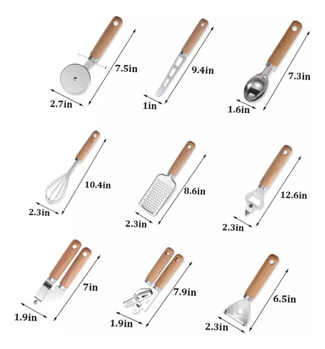 Juego De 9 Herramientas Y Aparatos De Cocina Para Cocinar