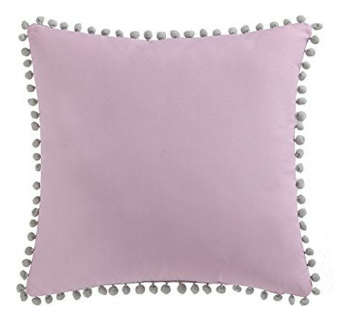 Laura Hart Niños Pom Almohada Decorativa, 18x18, Llama De La