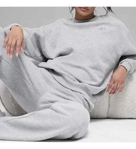 ALO YOGA alo アロ スウェット トレーナー　S グレー ALO YOGA alo アロ スウェット クルーネックプルオーバー グレー