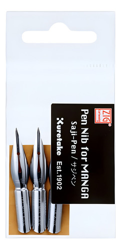 Conjunto Pena Caligrafia Saji Kuretake 3 Unidades Cnpn01c Tinta Preto Exterior Prateado