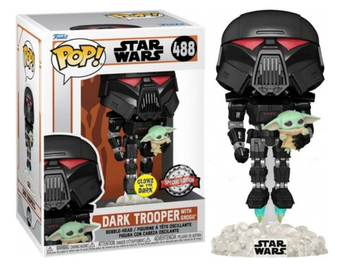 Funko 58286 Pop Star Wars Mandalorian Dark Trooper Wchild (