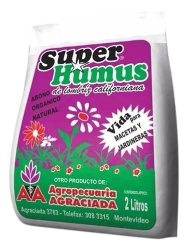 Super Humus, Abono Organico 2 Lts