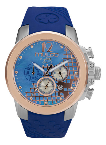 Reloj Mujer Mulco Mw-3-22899-043 Era Color de la correa Azul Color del bisel Plateado Color del fondo Azul