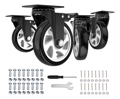 Rueda, Ruedas Giratorias De 5 Pulgadas, Juego De 4 Ruedas In