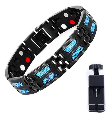 Pulsera Magnética Titanium Power Para Hombre 22cm Ajustable