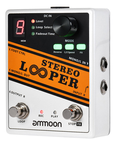 Pedal De Efectos Looper Overdubbing Loop Ammoon Para Estéreo