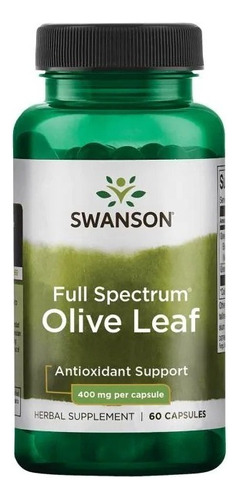 Olive Leaf Hojas De Olivo Full Spectrum 60 Capsulas 400mg