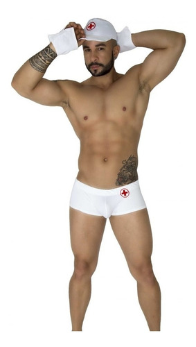 Sexy Bóxer Para Hombre Coordinado Puños Y Boina Doctor Ginecologo Tabx18