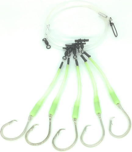 Deep Drop Tilefish Rig, 5 Ganchos Circulares Con Funda Brill