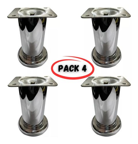 Imagen 1 de 7 de 4 Patas Cromadas Para Muebles 10 Cm
