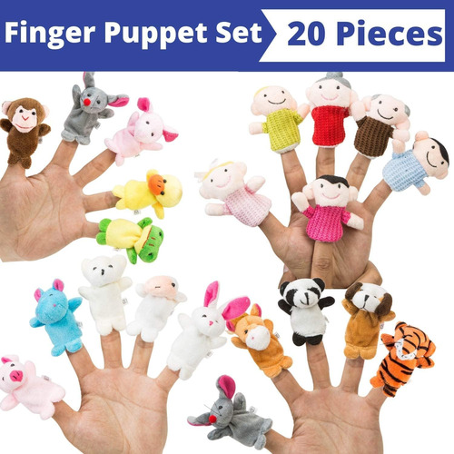 20 Finger Puppets Y Finger Family Song Button, 6 Family...