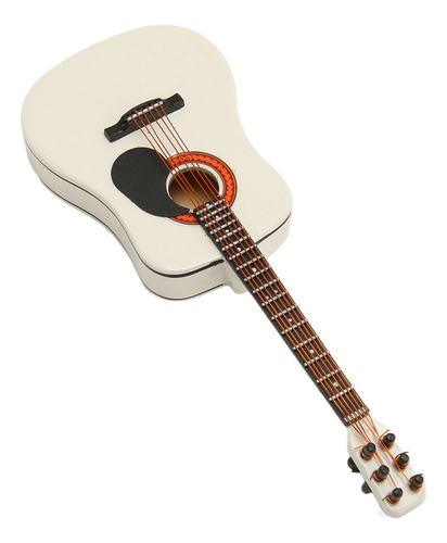 Guitarra Miniatura Modelo Mini Blanca De 5.1 Pulgadas De Lar