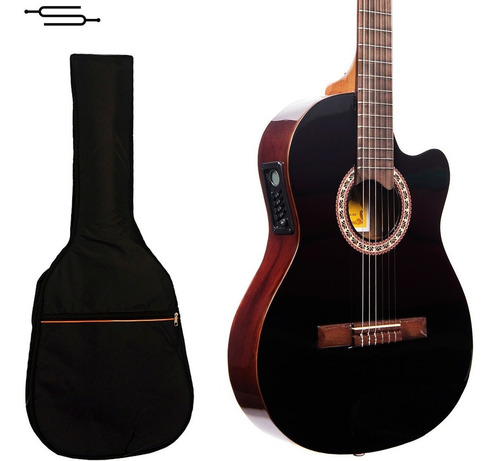 Imagen 1 de 7 de Guitarra Electro Criolla Gracia G10eq Media Caja +funda Cuot