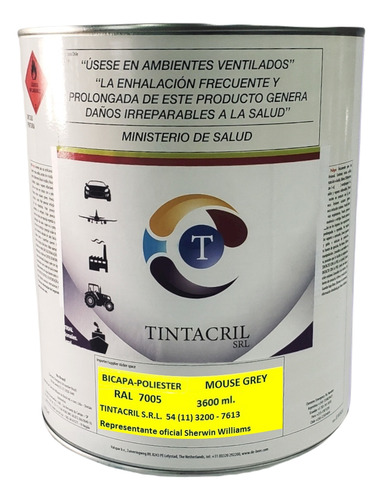 Pintura Bicapa Ral 7005 X 3.6 Lts. Gris Ratón