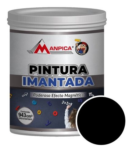 Pintura Imantada Negro 1/4 Gl Manpica