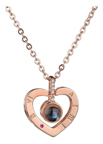 Imagen 3 de 7 de Collar Te Amo 100 Idiomas + Cajita De Regalo Cadena Colgante