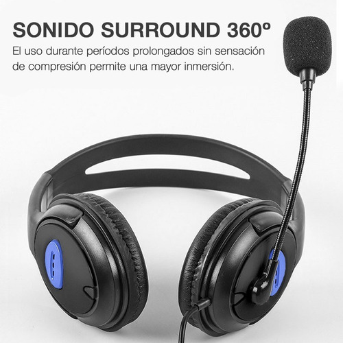 Imagen 6 de 9 de Auriculares Gamer Vincha Waz-8900 C/ Micrófono Ps4 Xbox Pc