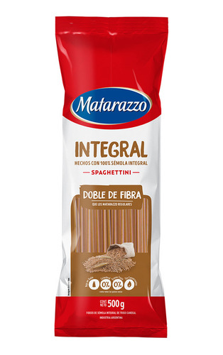 Fideos Matarazzo Integral Spaghettini 500g