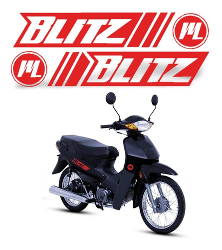 Kit Calcomanias Vinilo Para Moto Motomel Blitz Rojo