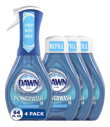 Dawn Platinum Powerwash Spray, Jabón Para Platos, Paquete De